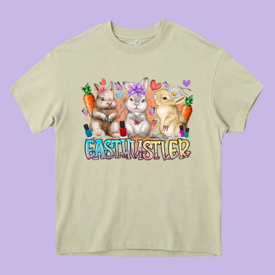 East Nail Hustler Heavy Core Tee Designed By Racoondesign