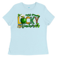 Baby Blue St. Patrick's Day one lucky teacher Ladies Tee - Neo Western