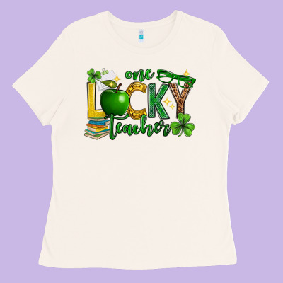 St. Patrick's Day One Lucky Teacher Ladies Tee Designed By Neo Western