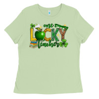 Matcha St. Patrick's Day one lucky teacher Ladies Tee - Neo Western