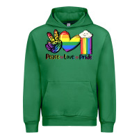 Emerald Peace love Pride Urban Hoodie - FaDigitalArtStudio
