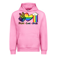 Fuchsia Pink Peace love Pride Urban Hoodie - FaDigitalArtStudio