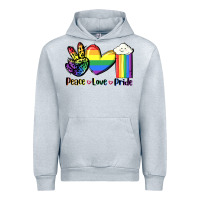 Heather Grey Peace love Pride Urban Hoodie - FaDigitalArtStudio