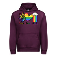 Mauve Wine Peace love Pride Urban Hoodie - FaDigitalArtStudio