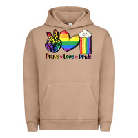 Pigment Burro Peace love Pride Urban Hoodie - FaDigitalArtStudio