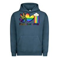 Pigment Midnight Navy Peace love Pride Urban Hoodie - FaDigitalArtStudio