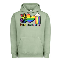 Pigment Oil Green Peace love Pride Urban Hoodie - FaDigitalArtStudio