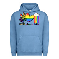 Pigment Pebble Blue Peace love Pride Urban Hoodie - FaDigitalArtStudio