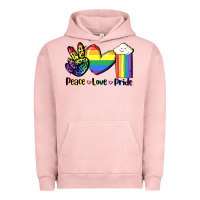 Pigment Salmon Peace love Pride Urban Hoodie - FaDigitalArtStudio
