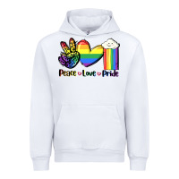 White Peace love Pride Urban Hoodie - FaDigitalArtStudio