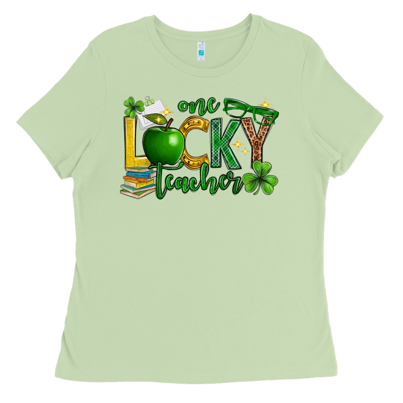 St. Patrick's Day One Lucky Teacher Ladies Tee by Neo Western | Teevron