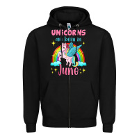 Black unicorns are born in june Zipper Hoodie - Jasminsmagicworld