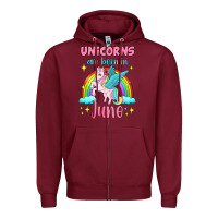 Burgundy unicorns are born in june Zipper Hoodie - Jasminsmagicworld
