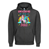 Charcoal Heather unicorns are born in june Zipper Hoodie - Jasminsmagicworld