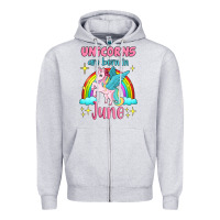 Heather Grey unicorns are born in june Zipper Hoodie - Jasminsmagicworld