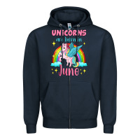 Navy unicorns are born in june Zipper Hoodie - Jasminsmagicworld