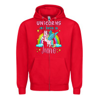 Red unicorns are born in june Zipper Hoodie - Jasminsmagicworld