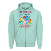 Seafoam unicorns are born in june Zipper Hoodie - Jasminsmagicworld