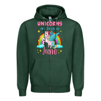 Sports Green unicorns are born in june Zipper Hoodie - Jasminsmagicworld