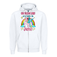 White unicorns are born in june Zipper Hoodie - Jasminsmagicworld