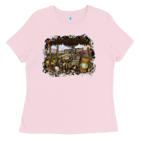 Bubblegum Pink wild west Ladies Tee - SublimationCraftShop