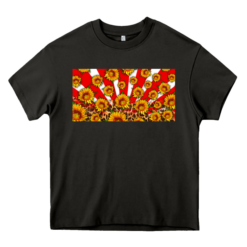 Usa Sunflowers Leopard License Plate Heavy Core Tee by HRA Design Shop | Teevron