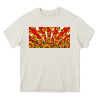 Cream usa sunflowers leopard license plate Heavy Core Tee - HRA Design Shop