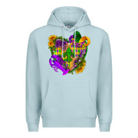 Blue Mist Mardi Gras heart Premium Hoodie - HowdyJamesFarm