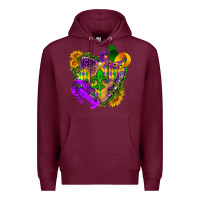 Burgundy Mardi Gras heart Premium Hoodie - HowdyJamesFarm