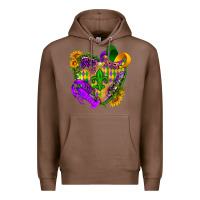 Chestnut Mardi Gras heart Premium Hoodie - HowdyJamesFarm