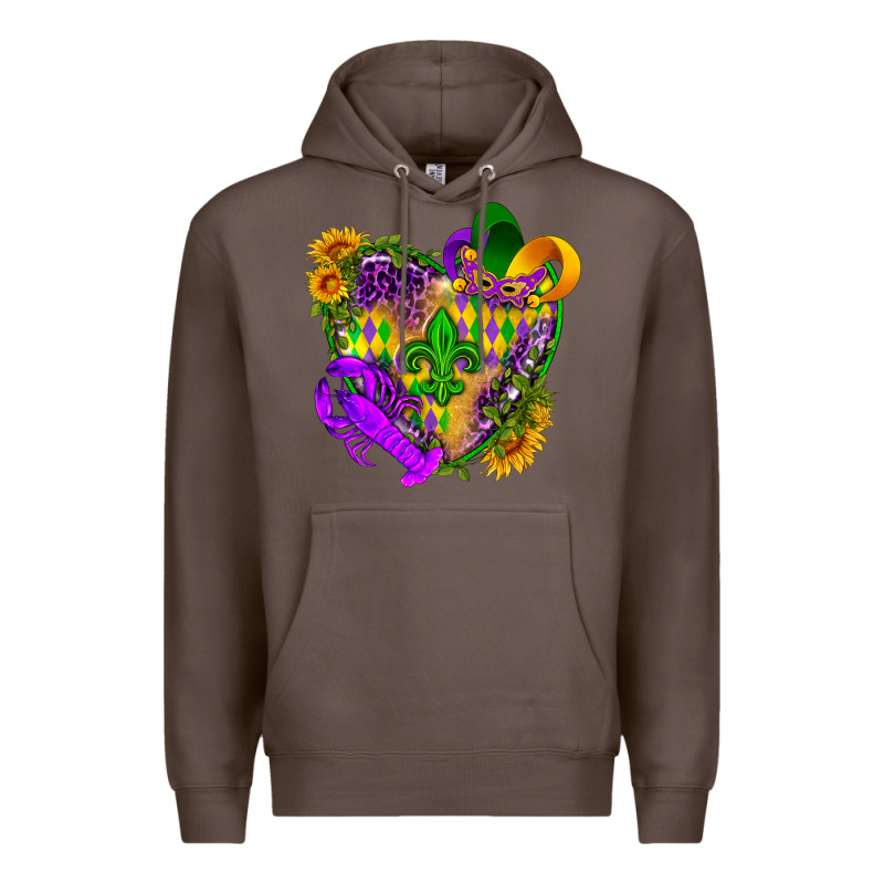 Mardi Gras Heart Premium Hoodie by HowdyJamesFarm | Teevron