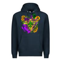 Navy Mardi Gras heart Premium Hoodie - HowdyJamesFarm