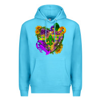 Ocean Blue Mardi Gras heart Premium Hoodie - HowdyJamesFarm