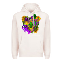 Pale Pink Mardi Gras heart Premium Hoodie - HowdyJamesFarm