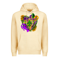 Pina Colada Mardi Gras heart Premium Hoodie - HowdyJamesFarm