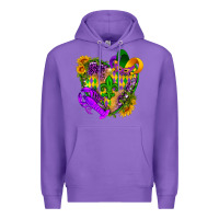 Purple Mardi Gras heart Premium Hoodie - HowdyJamesFarm