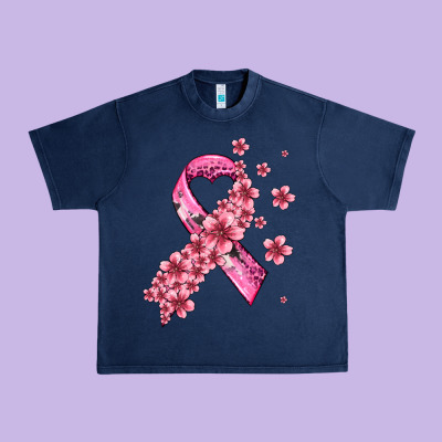 Pink Cancer Ribbon Urban Heavy Tee Designed By Adodesignshop