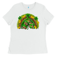 White St. Patrick's Day rainbow Ladies Tee - Neo Western