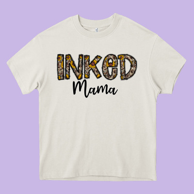 ınked Mama Heavy Core Tee Designed By Cowhidedigitalart