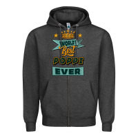 Charcoal Heather world's best poppi ever Zipper Hoodie - Jasminsmagicworld