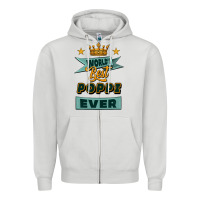 Dove Grey world's best poppi ever Zipper Hoodie - Jasminsmagicworld