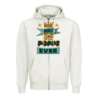 Oatmeal Heather world's best poppi ever Zipper Hoodie - Jasminsmagicworld