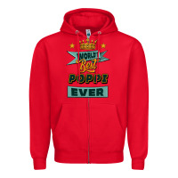 Red world's best poppi ever Zipper Hoodie - Jasminsmagicworld