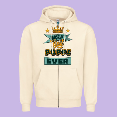 World's Best Poppi Ever Zipper Hoodie Designed By Jasminsmagicworld