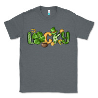 Charcoal Heather lucky st patrick s day Classic Tee - MaliasSmallBusiness