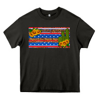 Asphalt usa sunflower and cactus license plate Heavy Core Tee - HRA Design Shop