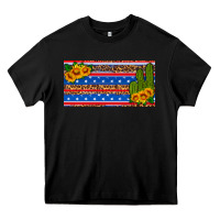 Black usa sunflower and cactus license plate Heavy Core Tee - HRA Design Shop