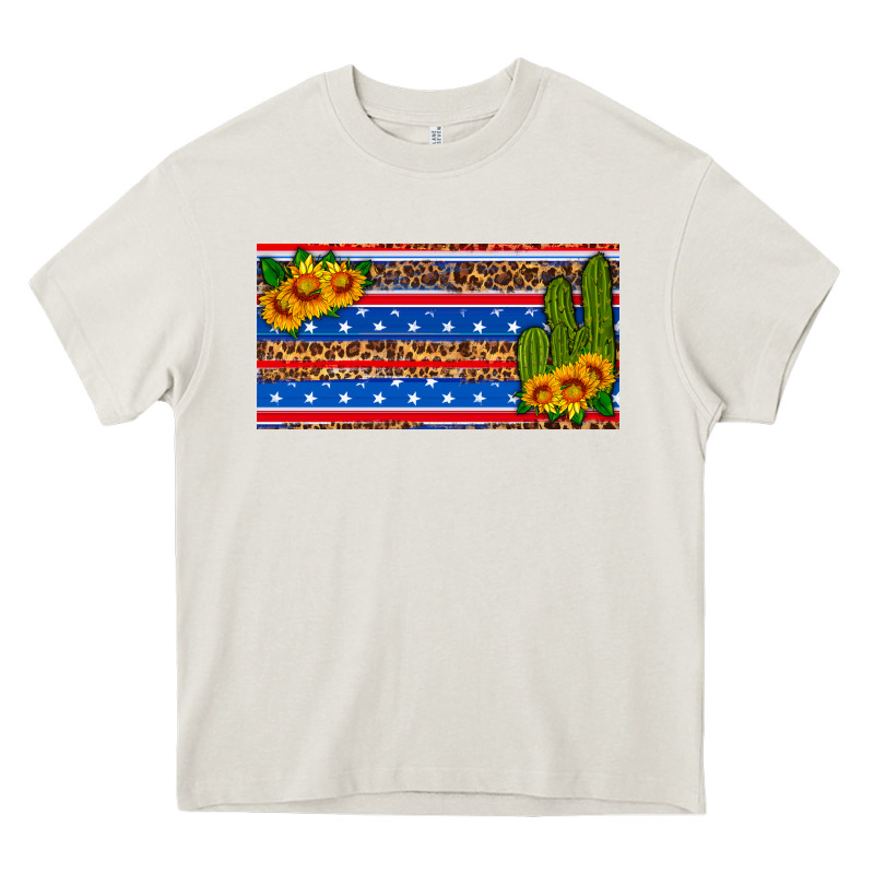 Usa Sunflower And Cactus License Plate Heavy Core Tee by HRA Design Shop | Teevron