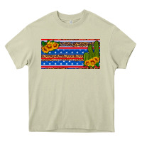 Mossy usa sunflower and cactus license plate Heavy Core Tee - HRA Design Shop