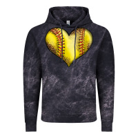 Cloud Black softball heart Vintage Hoodie - LillyAllenDesigns